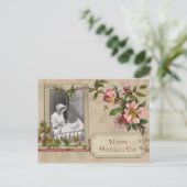 ヴィンテージと花を咲かせた子供 ポストカード (スタンド正面)