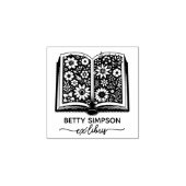 ヴィンテージと花カスタム図書切手 ラバースタンプ (インプリント)