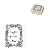 ヴィンテージと花リース結婚ズ記念日 ラバースタンプ (押印)