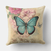 ヴィンテージと花 クッション (裏面)