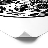 ヴィンテージと花 ポスター (角)