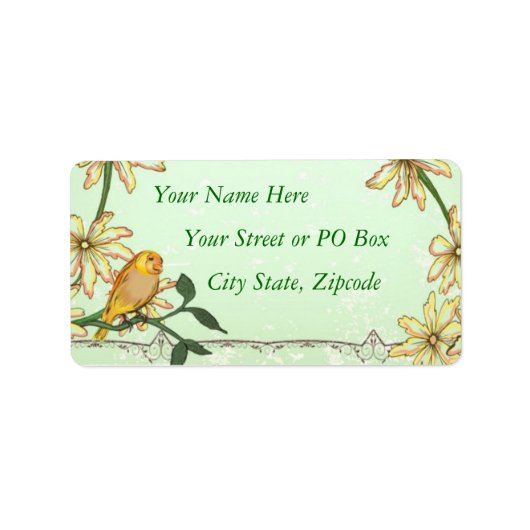 ヴィンテージと花 ラベル (正面)