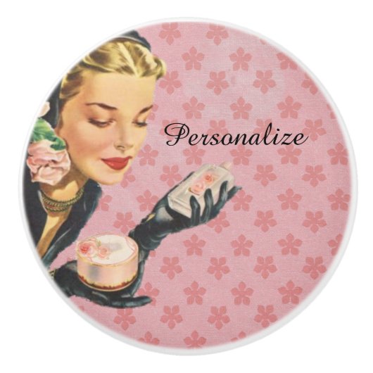 ヴィンテージと虚栄心のあるドレッサー セラミックノブ (正面)