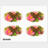 ヴィンテージと蛾 楕円形シール (シート)