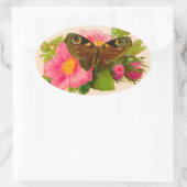 ヴィンテージと蛾 楕円形シール (バッグ)