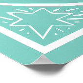 ヴィンテージと蝶と星の鳥 ポスター (角)