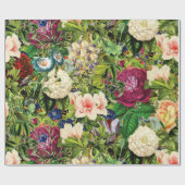 ヴィンテージと蝶の植物園 ラッピングペーパー (フラット)