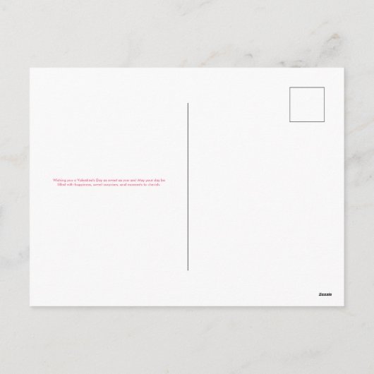 ヴィンテージと蝶バレンタインデー シーズンポストカード (裏面)