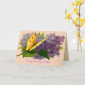 ヴィンテージと蝶 カード (黄色い花)