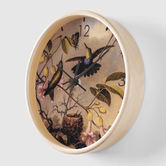 ヴィンテージと蝶 壁時計 (傾斜)