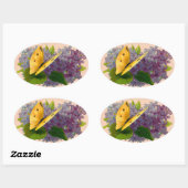 ヴィンテージと蝶 楕円形シール (シート)