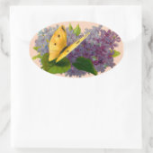 ヴィンテージと蝶 楕円形シール (バッグ)