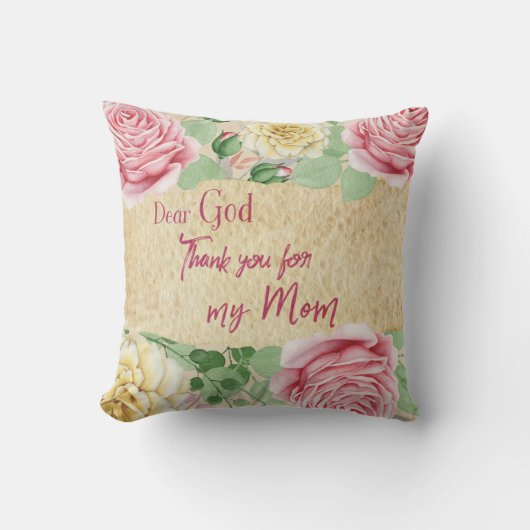 ヴィンテージと親愛のバラ感謝していよ、私の母 クッション (正面)