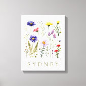 ヴィンテージと野生のモダン花 キャンバスプリント (正面)