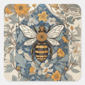 ヴィンテージと野生の花 スクエアシール (正面)