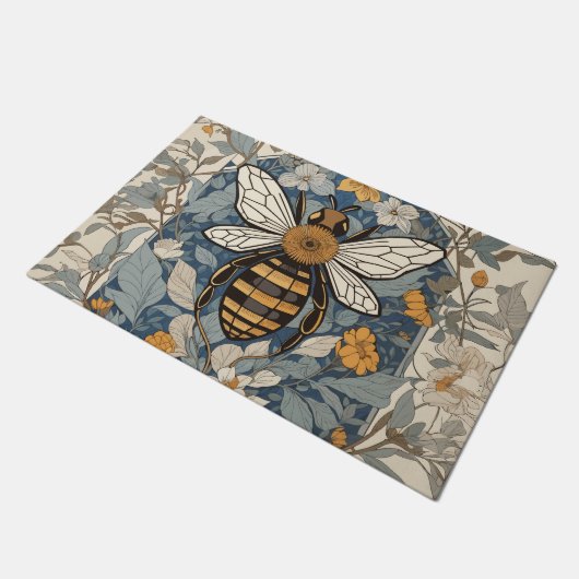 ヴィンテージと野生の花 ドアマット (アングル)