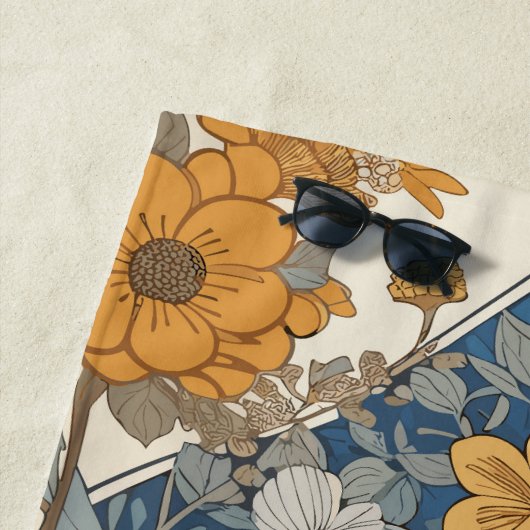 ヴィンテージと野生の花 ビーチタオル (インサイチュ)