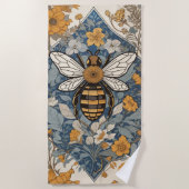 ヴィンテージと野生の花 ビーチタオル (正面)