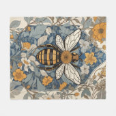 ヴィンテージと野生の花 フリースブランケット (正面(横))