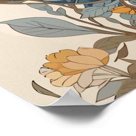 ヴィンテージと野生の花 ポスター (角)