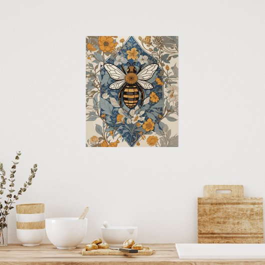 ヴィンテージと野生の花 ポスター (キッチン)