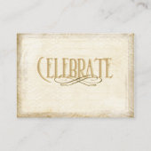 ヴィンテージと金ゴールドのRSVPカード(Chunky Business Card) エンクロージャーカード (裏面)