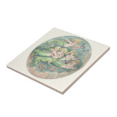 ヴィンテージと金魚で泳ぐ人魚の姉妹 タイル (側面)