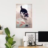 ヴィンテージと金魚鉢のアー日本のト ポスター (ホームオフィス)