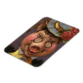 ヴィンテージと間抜け女おもしろいビクトリアン豚 マグネット (左側)