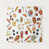 ヴィンテージと食べ物のシームレスなパターン。 タペストリー (正面(横))