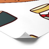 ヴィンテージと食品のシームレスなパターン。 ポスター (角)