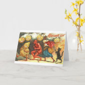 ヴィンテージと魔女のハロウィーンパレードカード カード (黄色い花)