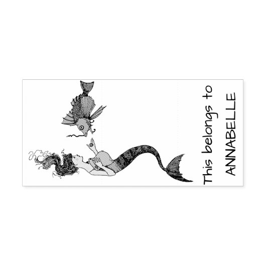 ヴィンテージと魚 ラバースタンプ (インプリント)