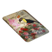 ヴィンテージと鳥のコラージュ マグネット (右側)