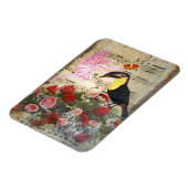 ヴィンテージと鳥のコラージュ マグネット (左側)