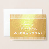 ヴィンテージと「伝統的ハッピーバースデー」カード 箔カード (封筒付き正面)
