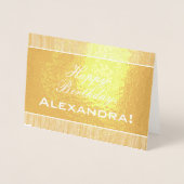 ヴィンテージと「伝統的ハッピーバースデー」カード 箔カード (正面)