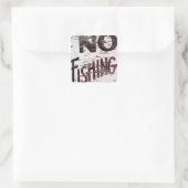 ヴィンテージなし魚釣り記号 スクエアシール (バッグ)