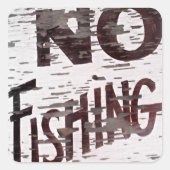 ヴィンテージなし魚釣り記号 スクエアシール (正面)