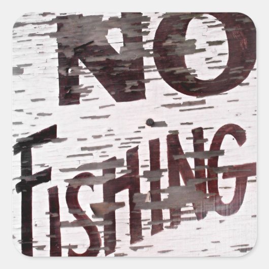 ヴィンテージなし魚釣り記号 スクエアシール (正面)