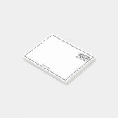 ヴィンテージなイノシシの図面 BW #2 ポストイット (アングル)