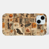 ヴィンテージなオータムコラージュパターン | 田舎風のエフェメラ Case-Mate iPhoneケース (裏面 (横))