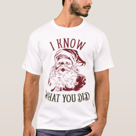 ヴィンテージなクリスマスの「あなたのことを知ってますよ」 Tシャツ