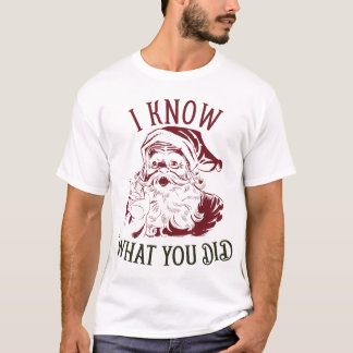 ヴィンテージなクリスマスの「あなたのことを知ってますよ」 Tシャツ