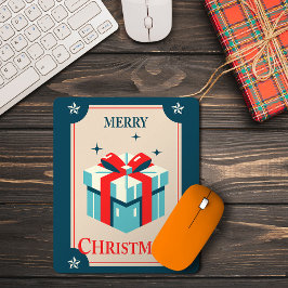 ヴィンテージなクリスマスカード プレゼントボックス マウスパッド