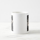 ヴィンテージなタトゥーアーティストの猫が煙草を吸う コーヒーマグカップ (中央)