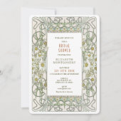 ヴィンテージなデイジーのブライダルシャワー アールヌーヴォー 招待状 (正面)