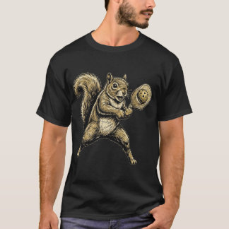 ヴィンテージなピックルボールをするリス Tシャツ