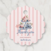 ヴィンテージなフラワープリントの ブライダルティーパーティー フェイバータグ (裏面)