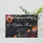 ヴィンテージなムーディーなダークフラワーボホローズ 招待状 (スタンド正面)